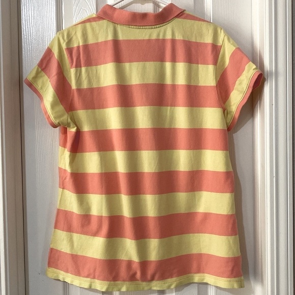 Women’s Izod polo shirt peach and yellow stripe size XL - Picture 3 of 3